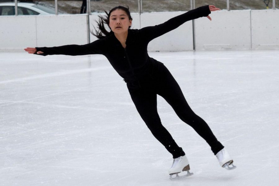 GLIDE. Kathy Luan practices at the Midway Plaisance ice rink, where she first began to skate at 3 years old. Since then, she has become a competitive skater in team and solo competitions.