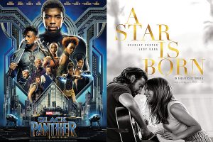 Movie posters for Black Panther (Left) and A Star is Born (Right)