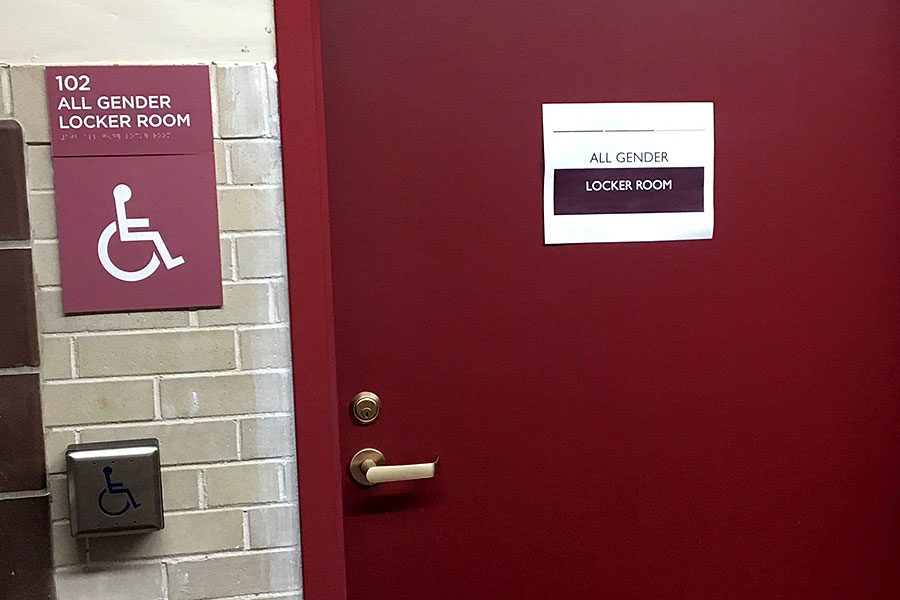 Unisex locker room installed to meet ADA standards