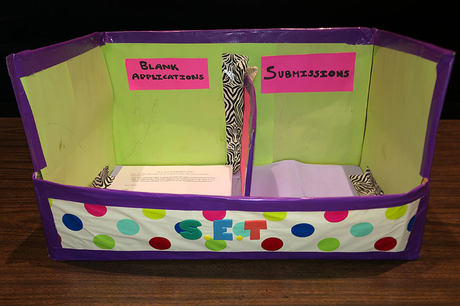 The submissions box in Sherry Lansing Theater is one of the places where students can submit their proposals for Student Experimental Theater, which will be accepting submissions until Dec. 2. There is another box in the high school office.