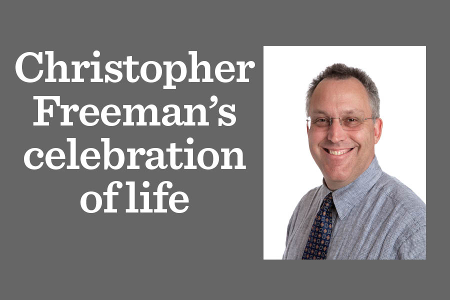 Math teacher Christopher Freemans life and legacy will be celebrated April 8 on Zoom. The original in-person celebration of life was scheduled to take place March, 2019 but was canceled due to COVID-19. 