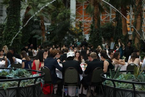 The Class of 2019 eats during prom last year at the Crystal Garden in Navy Pier.