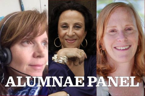 Monica Davies, left, Maria Hinojosa, middle, and Kate Grossman, right, will be the three journalists on the alumnus panel next week.