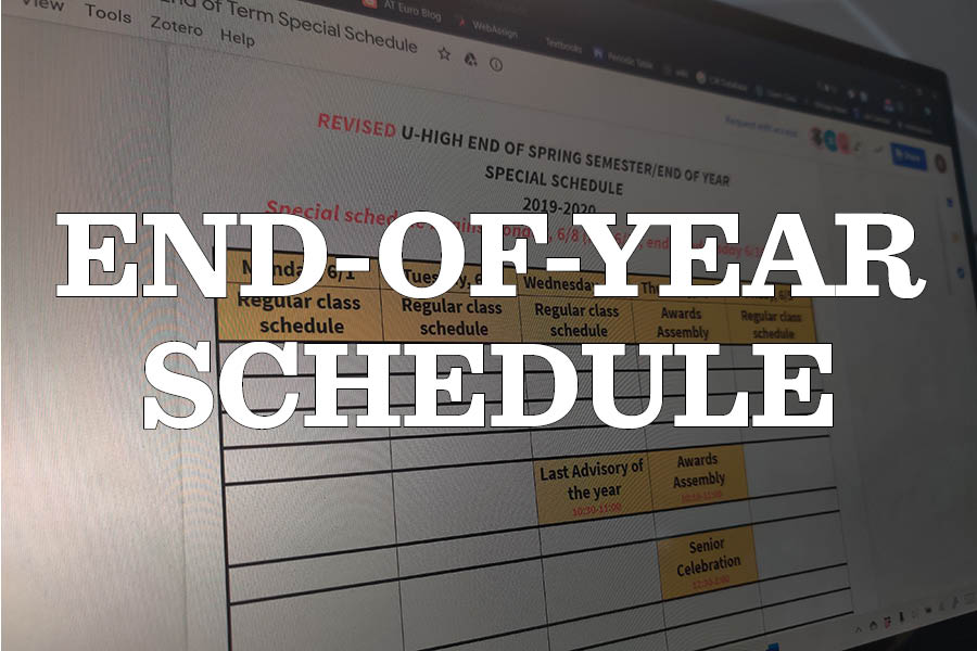The revised end-of-year schedule for the 2020 spring semester was posted on Schoology recently.