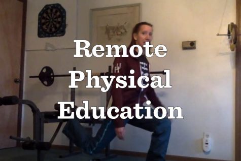 Physical education teacher Diane Taylor posts video of herself working out her quadriceps. She does this to inspire her students to find unique ways to stay healthy at home.