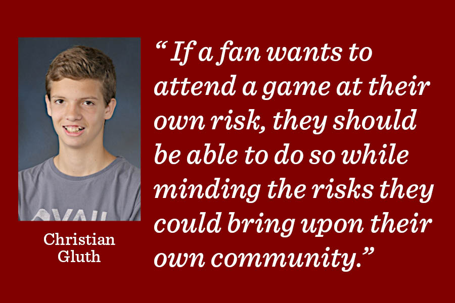Fans should be allowed to attend games if they are willing to face the risk according to sports editor Christian Gluth.