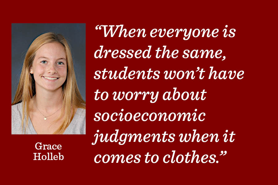 While uniforms get rid of individual expressions of identity through clothing, this is worth losing in order to have a welcoming student environment for students from all socioeconomic backgrounds.