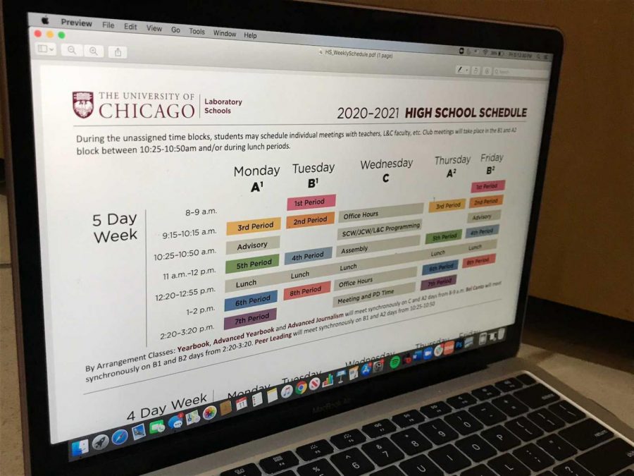 The block schedule was implemented this year to help create routines for students and teachers. The block schedule will be used whether learning is distance, hybrid, or entirely in-person.