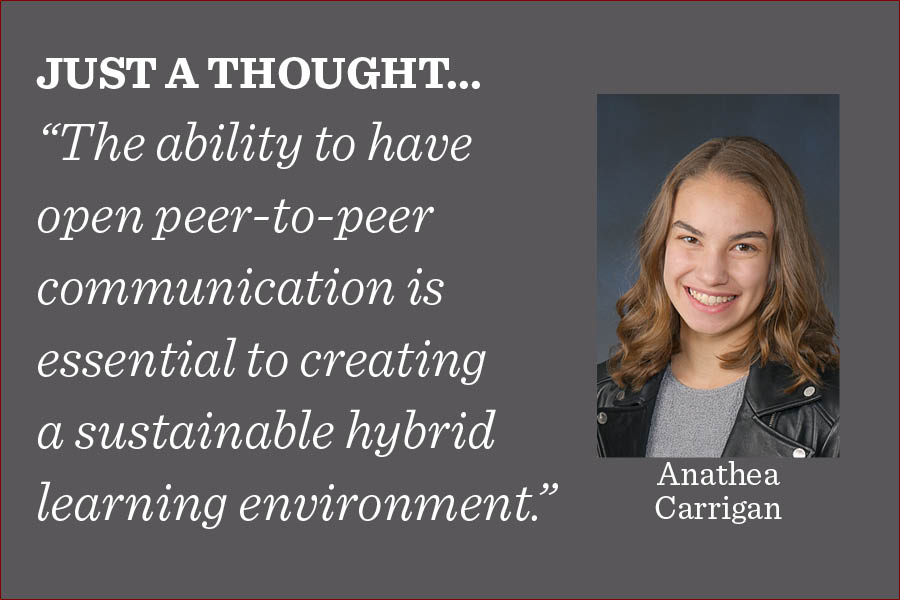 As students prepare for a hybrid learning model, they should work to uphold social distancing guidelines for the health and the safety of their peers, writes opinion editor Anathea Carrigan.
