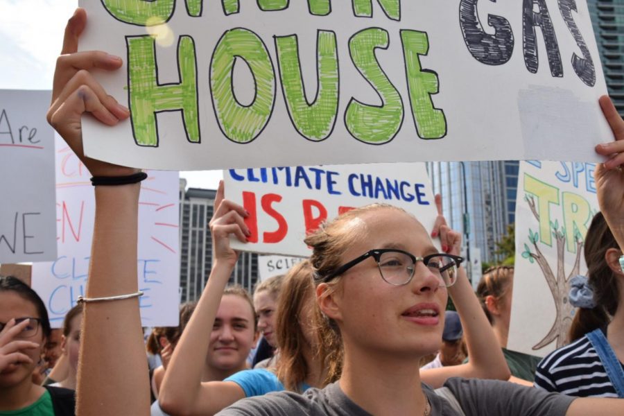 Members of the class of 2020 protest during the Climate Strike on Sept. 20, 2019. What does it mean for a student to stand up for the environment?