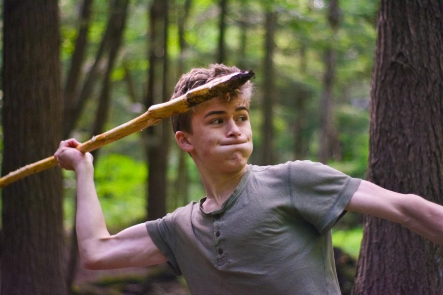 Senior Loren Calleri brandishes a handmade spear. On a seven-day backpacking trip through the Allegheny Mountains, Loren, alongside Julien Deroitte and several other Lab seniors, spent time enjoying the outdoors and strenghthening bonds.
