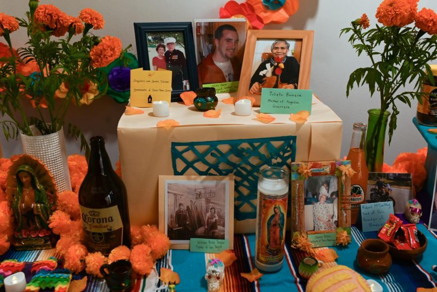 Latinos Unidos has set up an ofrenda in celebration of the Day of the Dead in the Gordon Parks Art Hall.