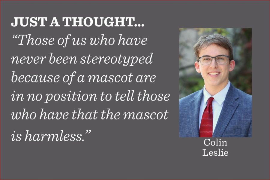 People who are not affected by offensive mascots should not interfere with the process of getting rid of them, writes Assistant Editor Colin Leslie.