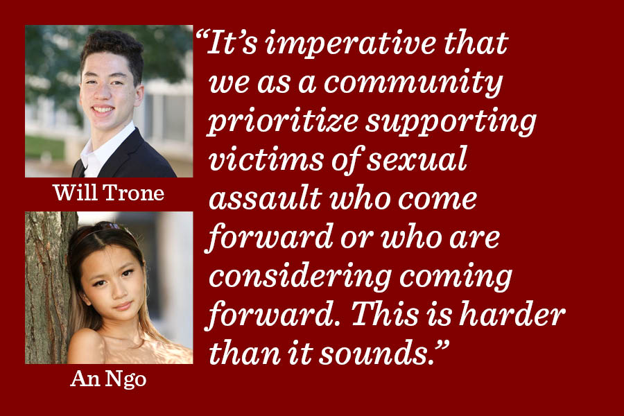 Sexual assault is a real and recurring phenomenon that needs to be faced directly rather than brushed aside, write An Ngo and Will Trone.