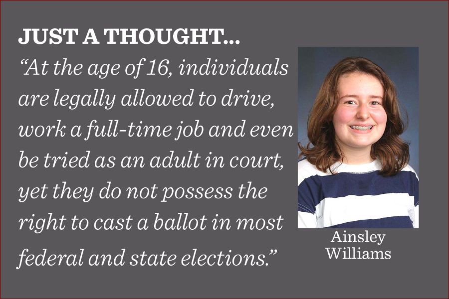The voting age must be lowered, argues Reporter Ainsley Williams.