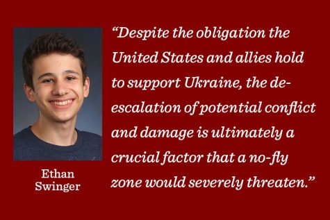 Reporter Ethan Swinger argues that while we should support Ukraine, enforcing a no-fly zone in Ukraine would be both too ineffective and too escalatory to be a wise strategic choice for the United States.