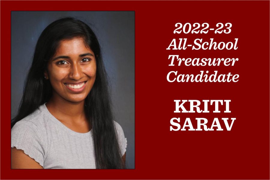 Kriti Sarav: Candidate for treasurer