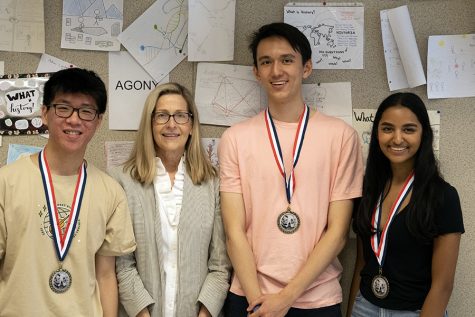 William Tan, Louis Auxenfans and Serena  Thomas have been recognized for their history documentary. 
 Also, Dr. Cynthia Jurisson, second from left, earned the Illinois National History Day Governors Award.