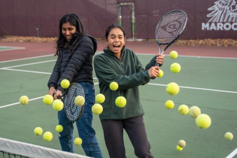 Senior Kriti Sarav and sophomore Paola Almeda found success on the court as a doubles team. Outside of their individual competition, they have formed lasting connections with each other and the team. 