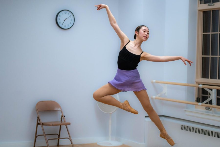 Senior+Sarina+Zhao+practices+her+performance+during+a+rehearsal+for+the+Hyde+Park+School+of+Dances+The+Nutcracker.+Sarina+said+practicing+for+the+upcoming+show+in+rehearsals+can+take+up+to+15+hours+weekly%2C+but+the+process+remains+extremely+rewarding.