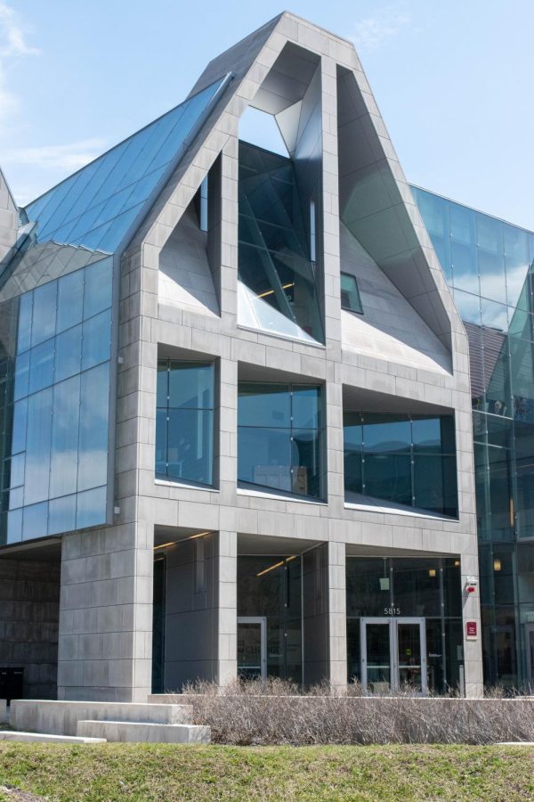 The sunlight reflecting off the large glass windows covering Gordon Parks Arts Hall often confuses birds, leading them to collide with the building.