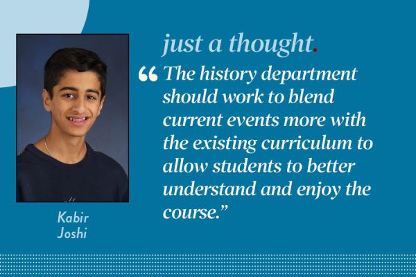 Kabir Joshi argues history classes should bring more current events into the classroom.