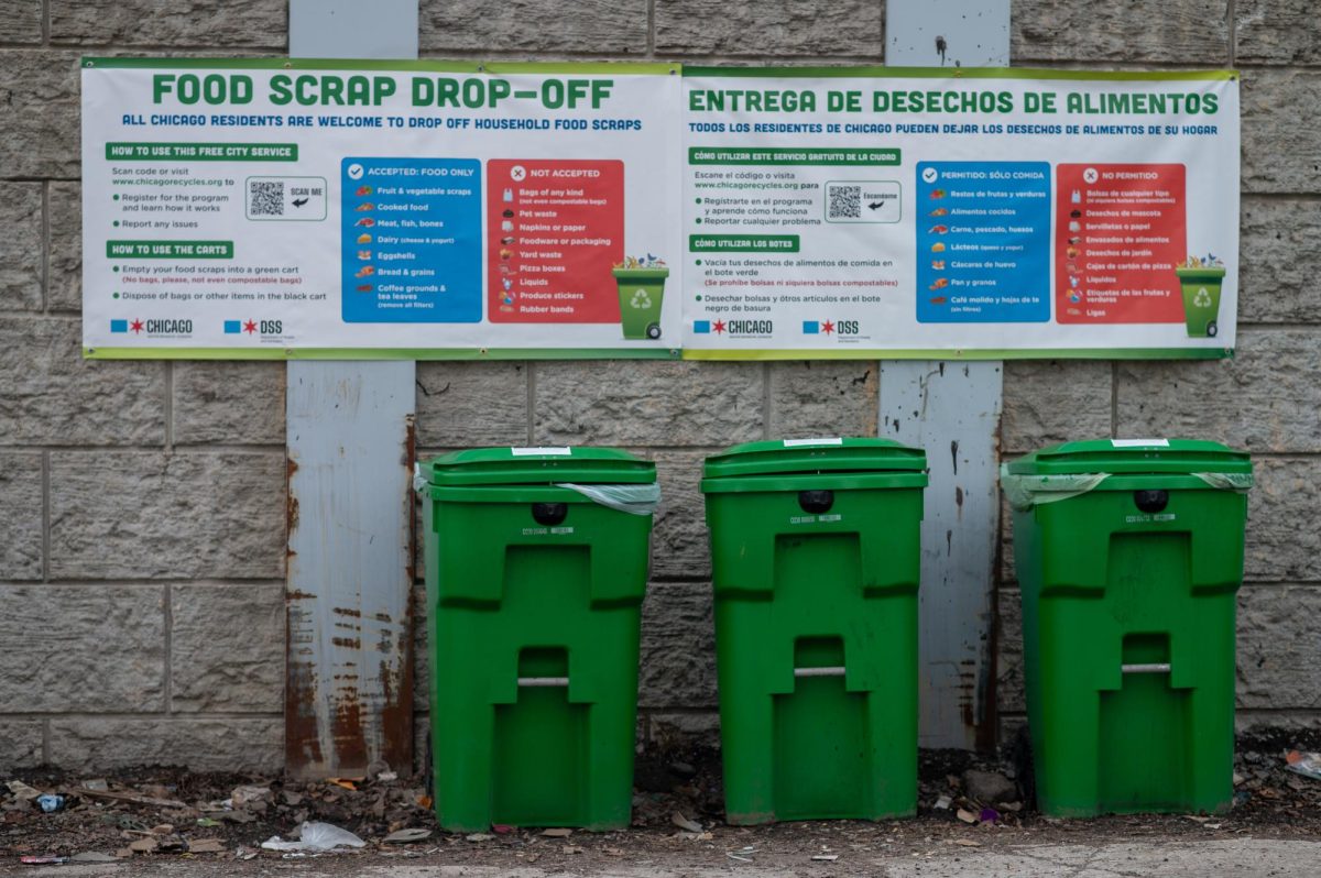 One of the fifteen food scrap drop-off sites around Chicago set up by the Department of Streets and Sanitation. 
