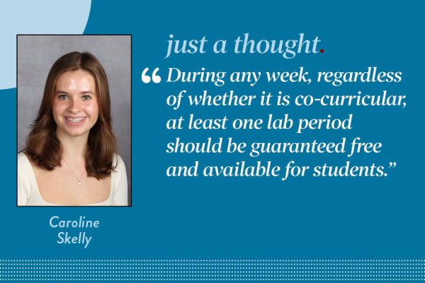 Reporter Caroline Skelly argues that during any week, regardless of whether it is co-curricular, at least one lab period should be guaranteed free and available for students.  