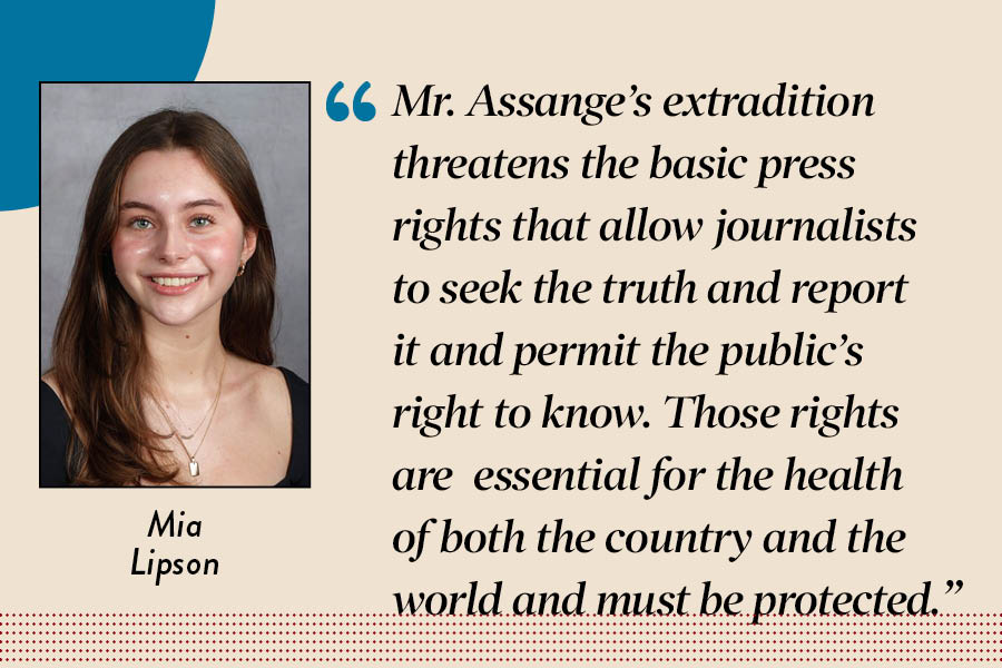News Editor Mia Lipson argues that Julian Assange shouldnt extradited for seeking the truth and reporting it.