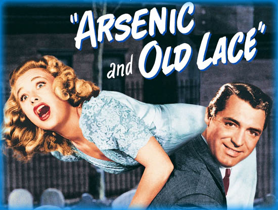 Cary Grant and Priscilla Lane star in Frank Capra’s 1944 film “Arsenic and Old Lace.” The film is available to rent or buy on Amazon Prime Video. 