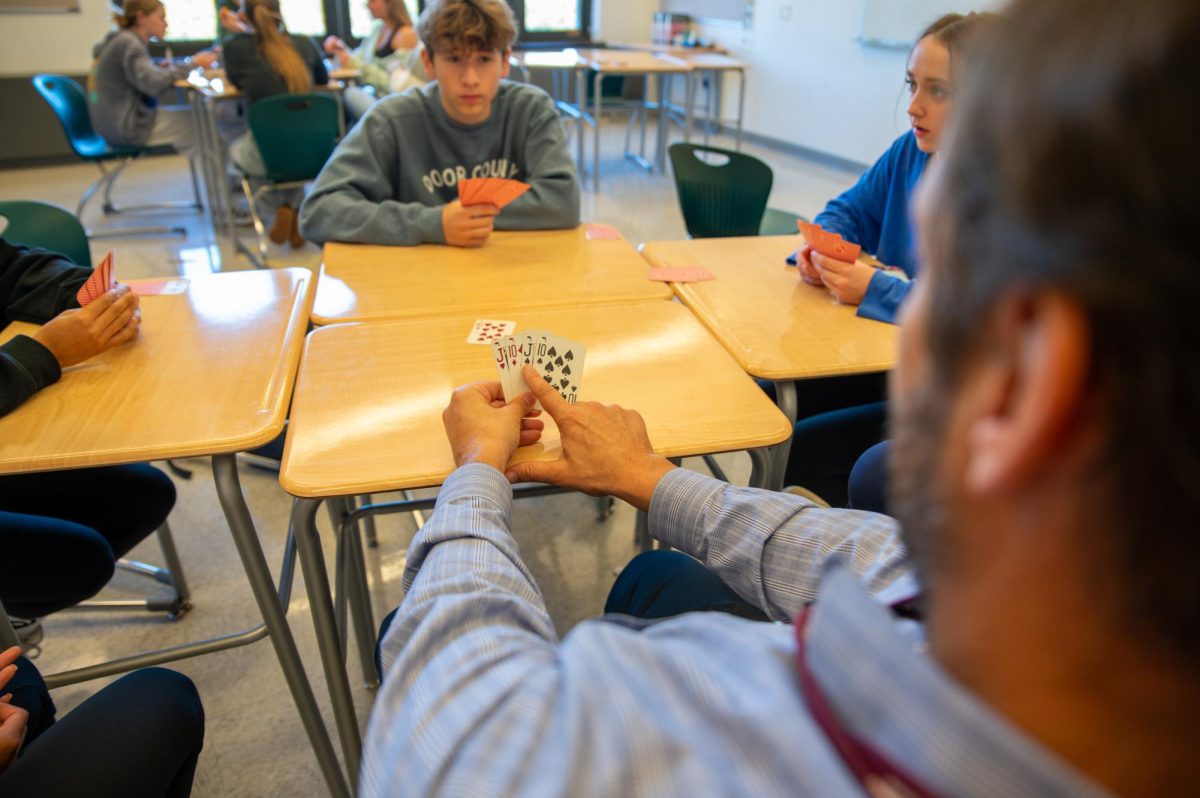 Euchre Club is a low-commitment club that meets in Room N-301 every Thursday lunch period.