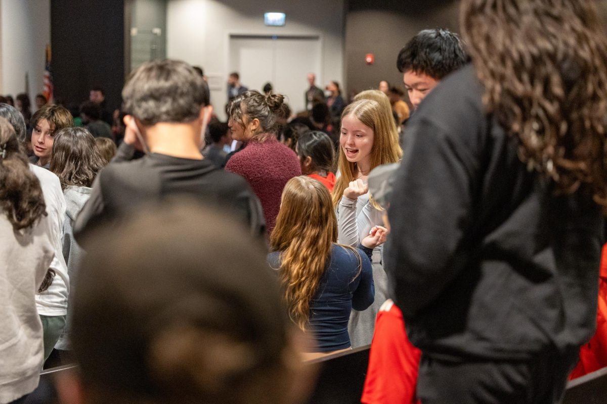 During the assembly, club leaders led an interactive activity that involved students standing up if statements read aloud regarding identity resonated with them. 