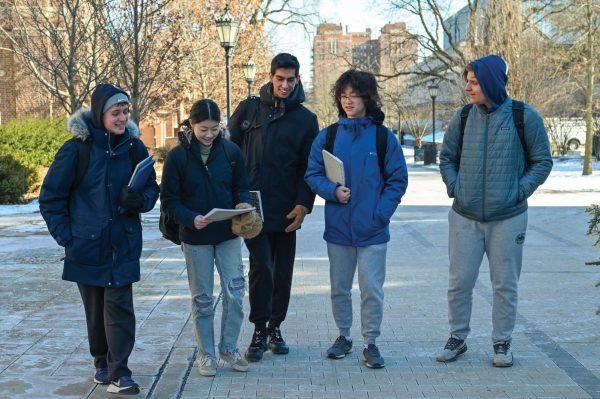 Seniors Jack Colyer, Karis Lee, Krish Khanna, Andrew Ji and Max Gurinas head to the University of Chicago for their Honors Calculus I class, just some of the many students who take classes at UChicago to pursue niche interests in a rigorous setting. 
