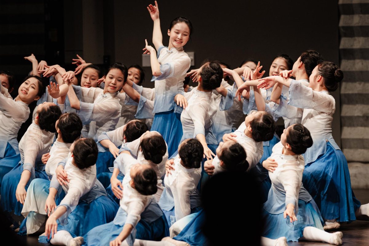 FEBRUARY — Dancing with intent. Exchange students from the dance troupe RDFZ, the high school affiliated with Renming University of China, perform during a Lunar New Year celebration. 