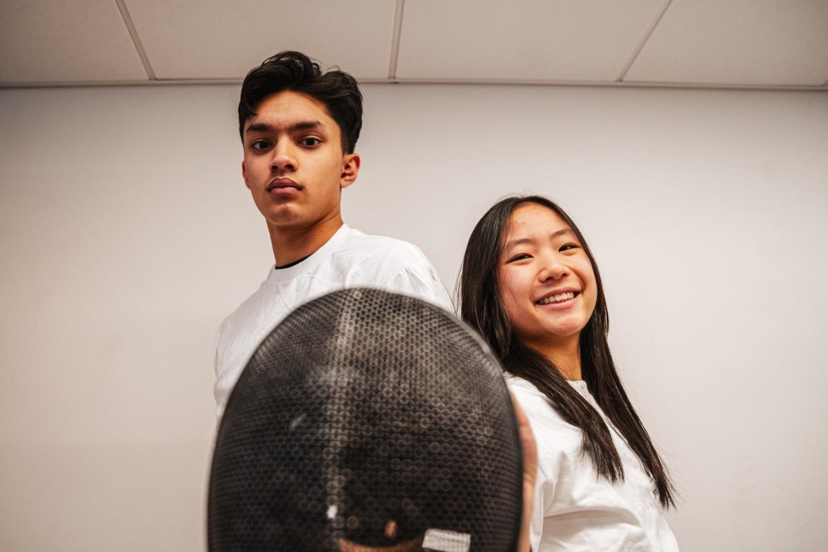 FENCING FOR A CAUSE. Sophomore Ella Nguyen, senior Leon Dhal
and others are co-founders of the nonprofit Fencing Forward which provides fencing equipment and scholarships to underprivileged athletes.