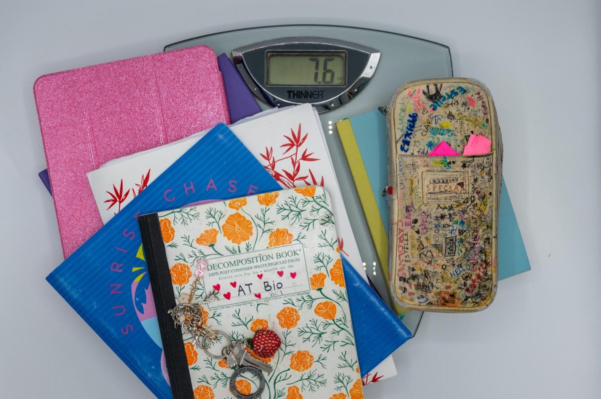 BACK STORY. According to the Spine Health Foundation, the preferred weight for a backpack is 10% of the wearer's body weight. Studies show that students carry 15%, possibly leading them to serious health issues. 