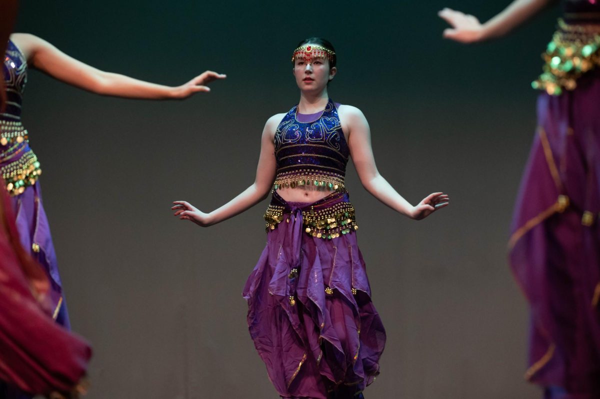 DECEMBER — Calm and Composed. Priya Yamada performs as a corps member of the Arabian dance in the dress rehearsal of the Hyde Park School of Dance production of “The Nutcracker” on Dec. 11 at the University of Chicago’s Mandel Hall. 