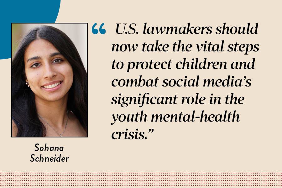 Editor in Chief Sohana Schneider argues that the United States should follow Australia's social media ban to combat detrimental effects on youth mental health. 