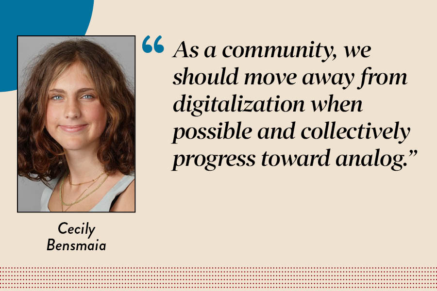 Assistant Section Editor Cecily Bensmaia argues that while devices grab our attention, excessive use causes cognitive impairments and harms in-person social interactions.