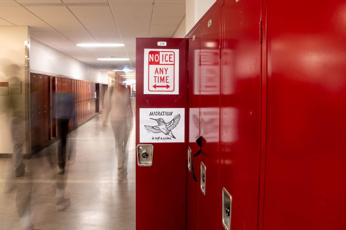 ICE BREAKING. Various students have attached anti-ICE posters on their lockers distribtued by Latinos Unidos. 