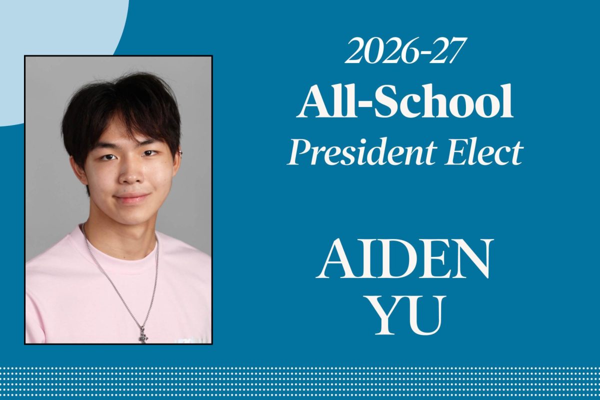 Junior Aiden Yu was elected all-school president on May 1.
